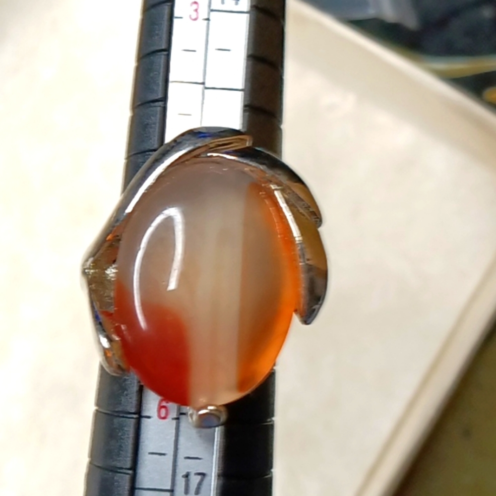 Natural Quartz stone ring size 6